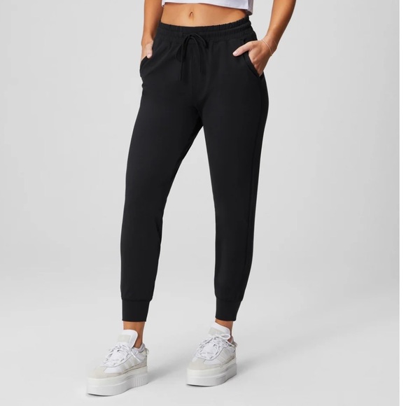 Fabletics Slim Fit Performance Joggers with Drawstring In Black Size XL - Picture 1 of 5